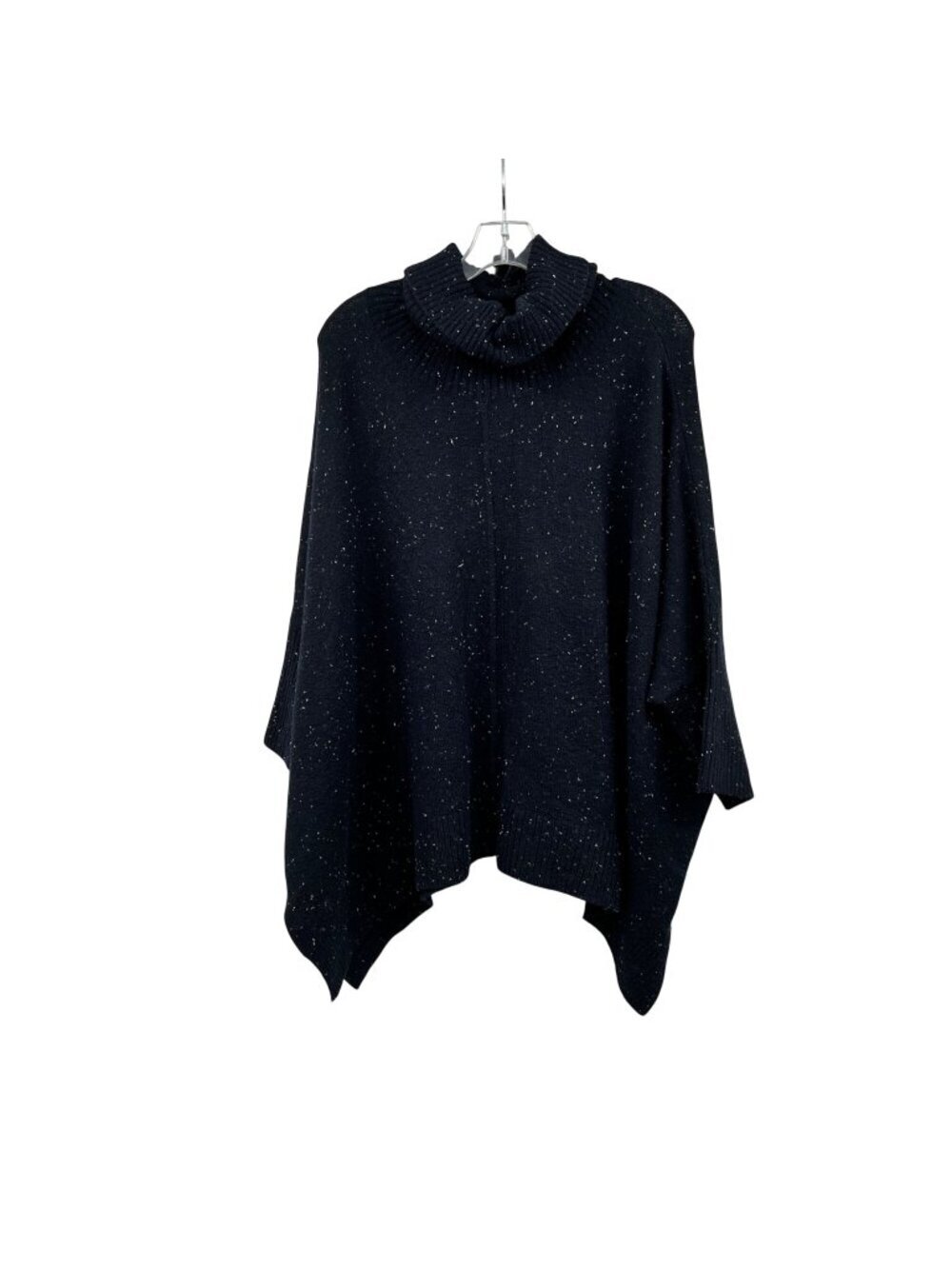 Loft Womens Speckled Knit Sweater Long Sleeve Navy/White Size XL
